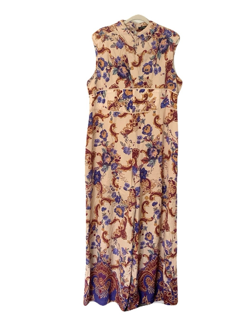 Karen Millen US 18 Multicolor Floral Paisley Sleeveless Asian Inspired Jumpsuit
